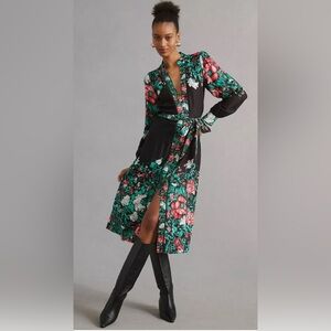 EUC Anthropologie floral shirt dress